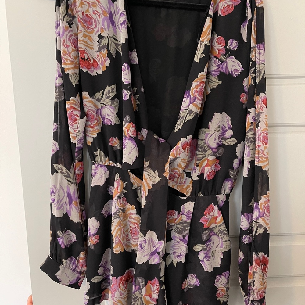 Nasty Gal Tie Front Floral Romper